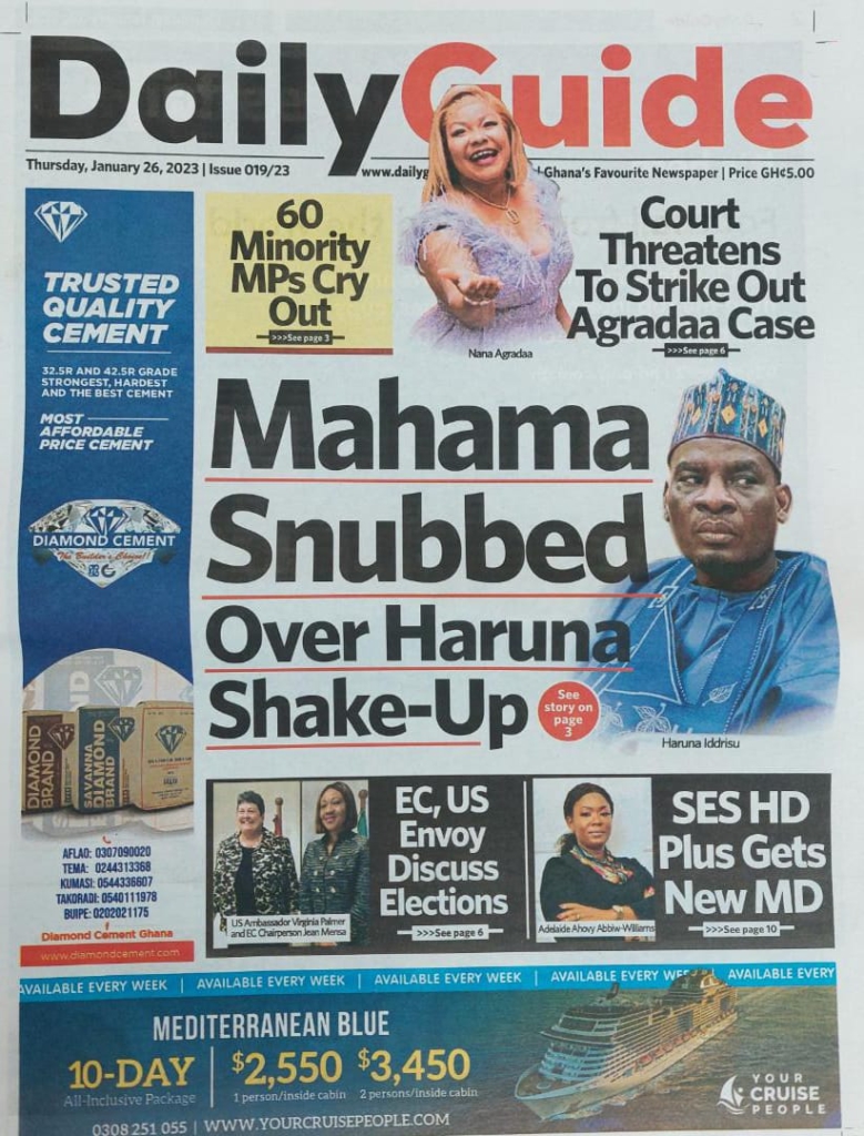 Today's front pages: Thursday, January 26, 2023 Today's front pages: Thursday, January 26, 2023