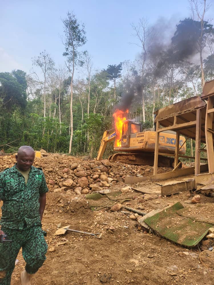 Forestry Commission demobilises excavator in Atewa Forest