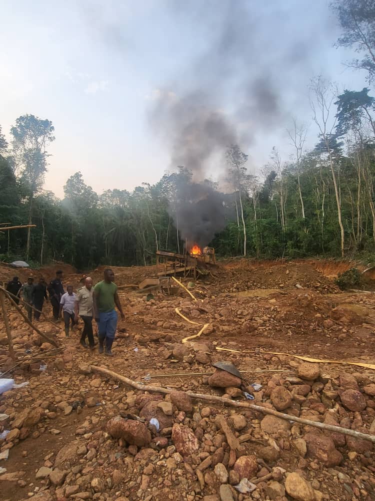 Forestry Commission demobilises excavator in Atewa Forest