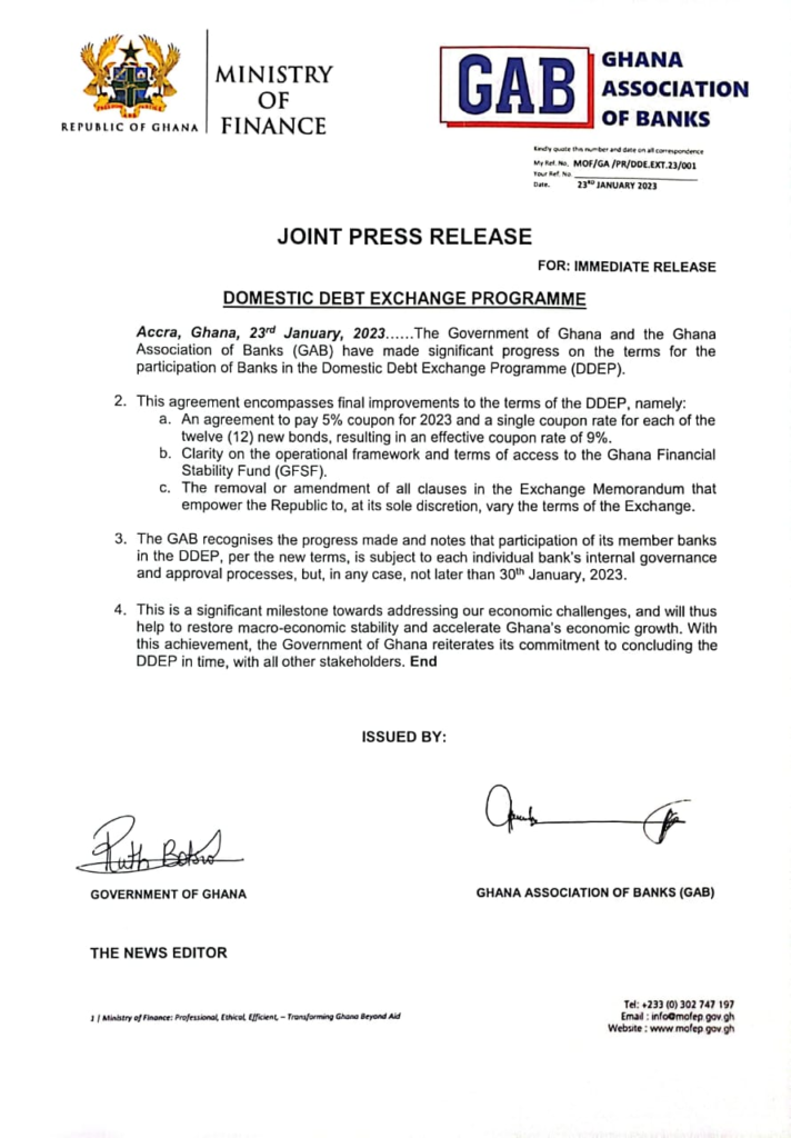 Government reaches agreement with banks on new terms for debt exchange programme Government reaches agreement with banks on new terms for debt exchange programme