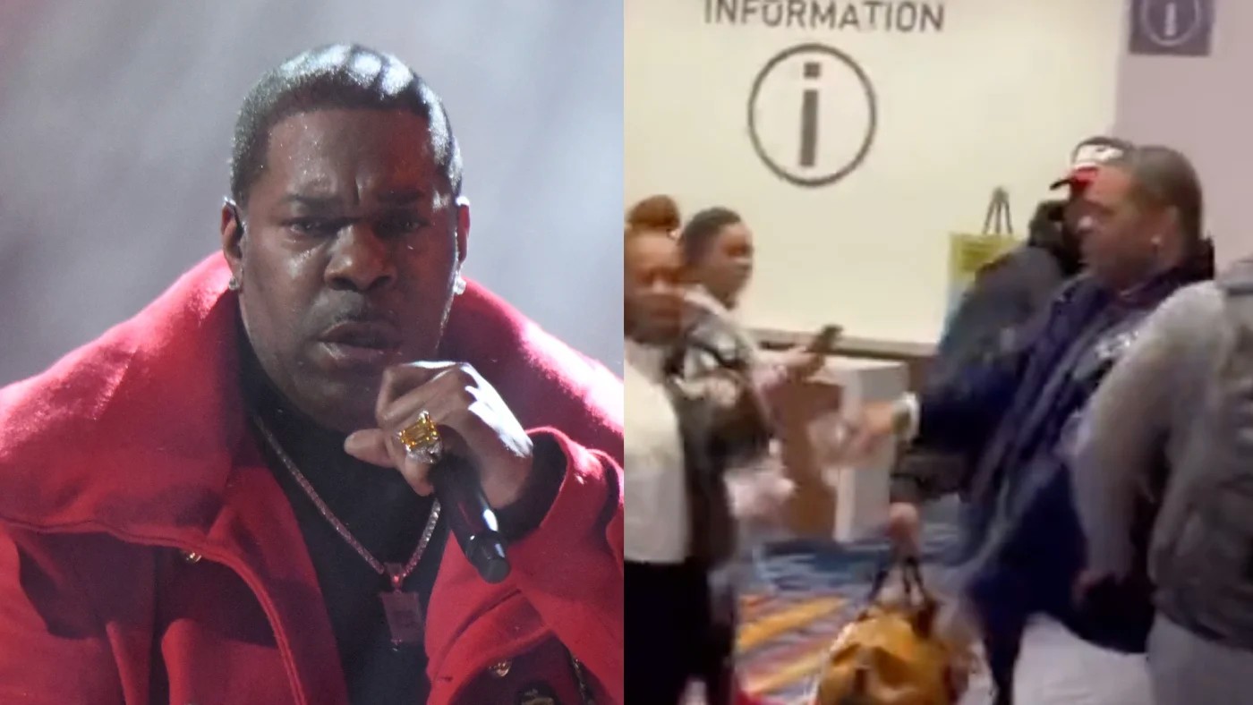 Video shows Busta Rhymes throwing drink at woman who touched his butt