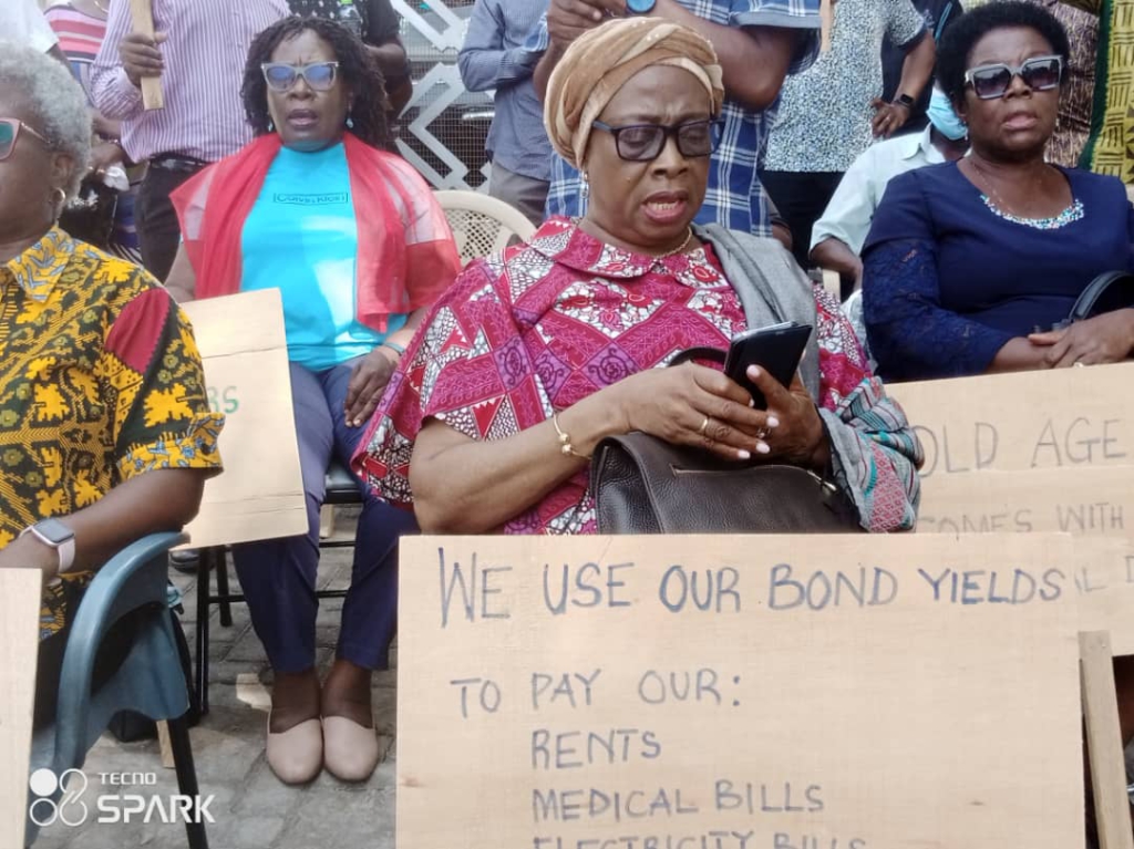 Former Chief Justice Sophia Akuffo joins pensioners' protest against inclusion in Domestic Debt Exchange