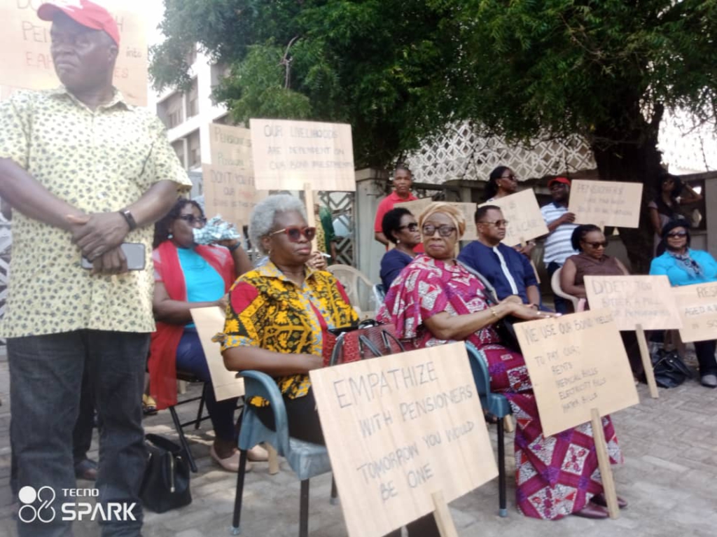 Former Chief Justice Sophia Akuffo joins pensioners' protest against inclusion in Domestic Debt Exchange