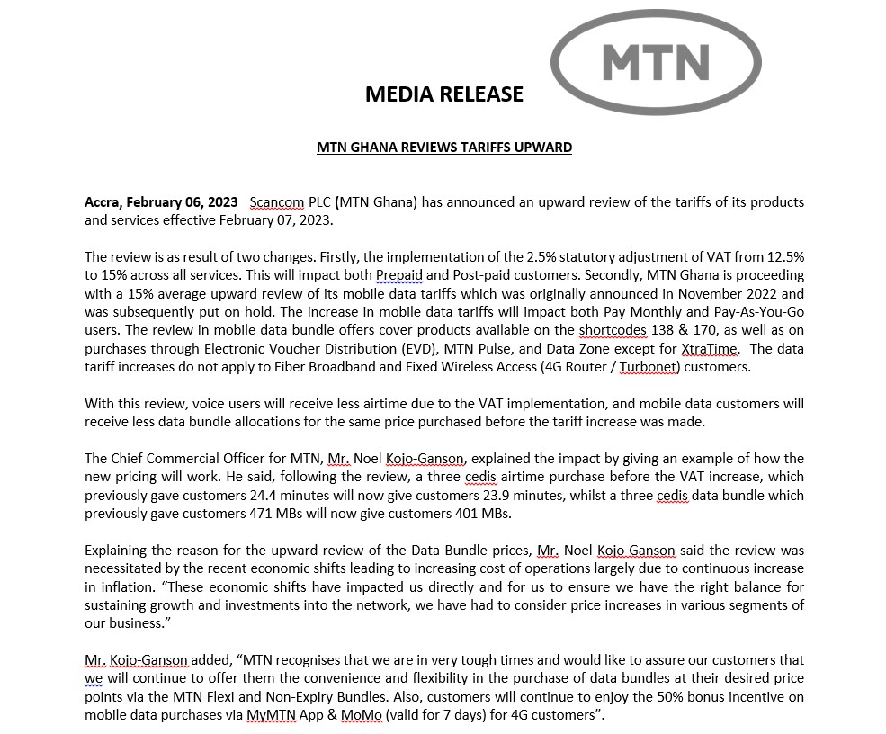 MTN attributes increase in mobile data price to operational cost