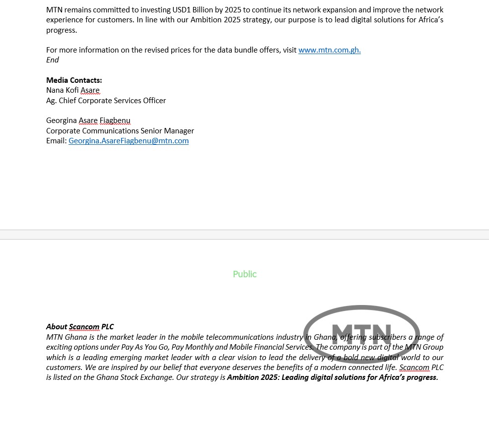 MTN attributes increase in mobile data price to operational cost