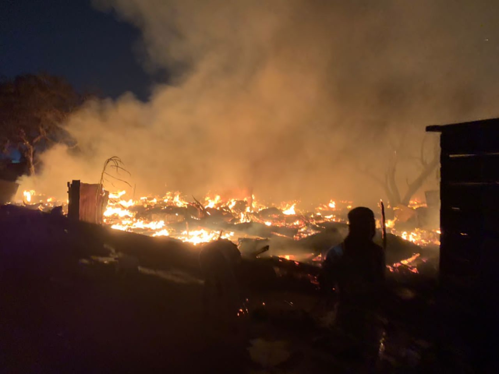 Fire destroys wooden structures at Spintex Fire destroys wooden structures at Spintex