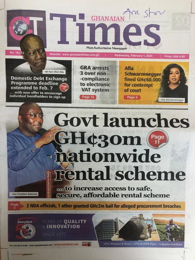 Today's front pages: Wednesday, February 1, 2023 Today's front pages: Wednesday, February 1, 2023