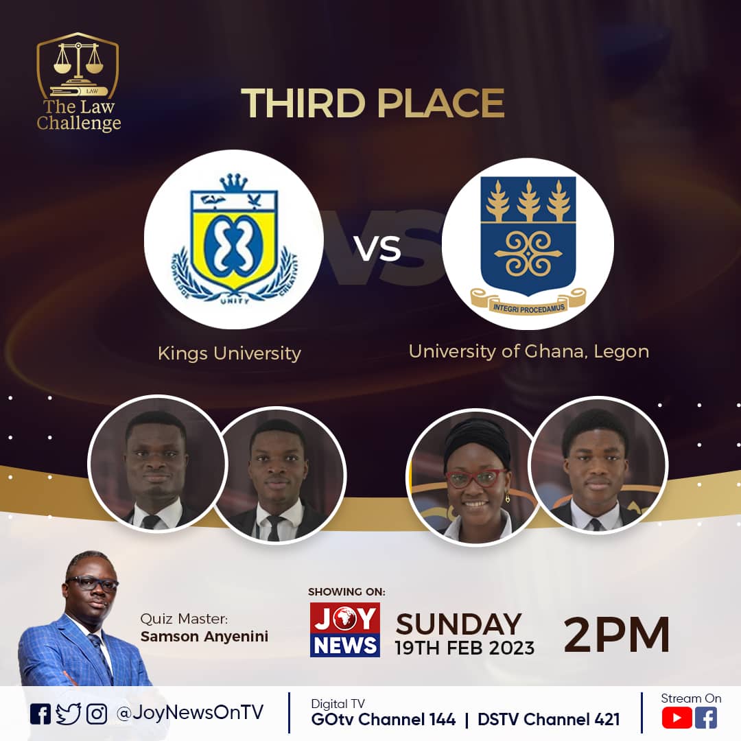 Livestream: University of Ghana and Kings University battle for 3rd place on The Law Challenge