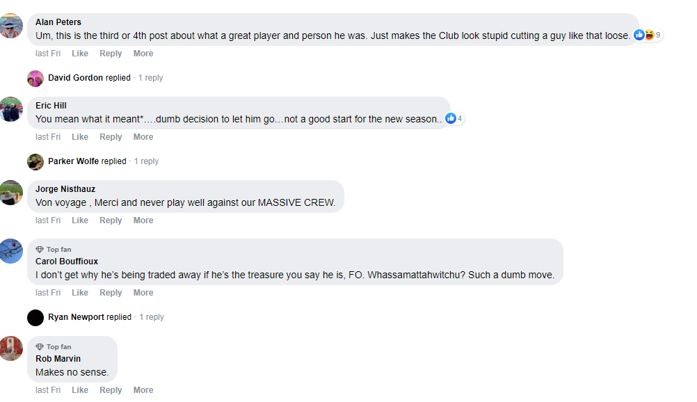 Columbus Crew fans unhappy with Jonathan Mensah departure