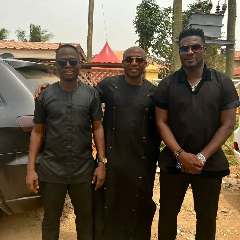 Photos: Asamoah Gyan, Muntari and others commiserate with Christian Atsu's family