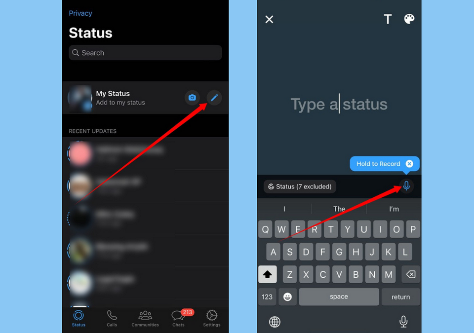WhatsApp Voice Status: Share short audio messages as status updates