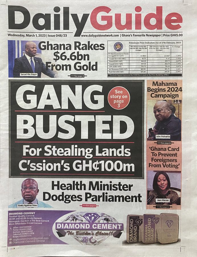Today’s front pages: Wednesday, March 1, 2023 Today’s front pages: Wednesday, March 1, 2023