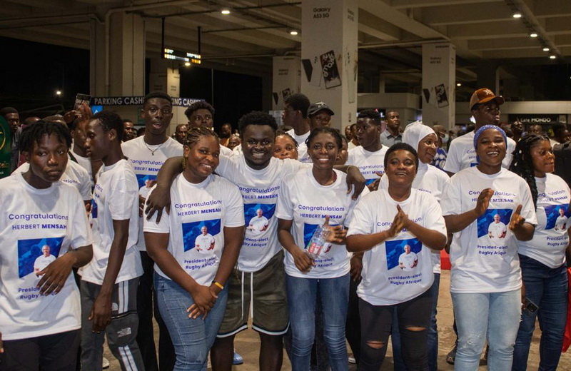 Photos: Newly-elected Rugby Africa President Herbert Mensah returns home