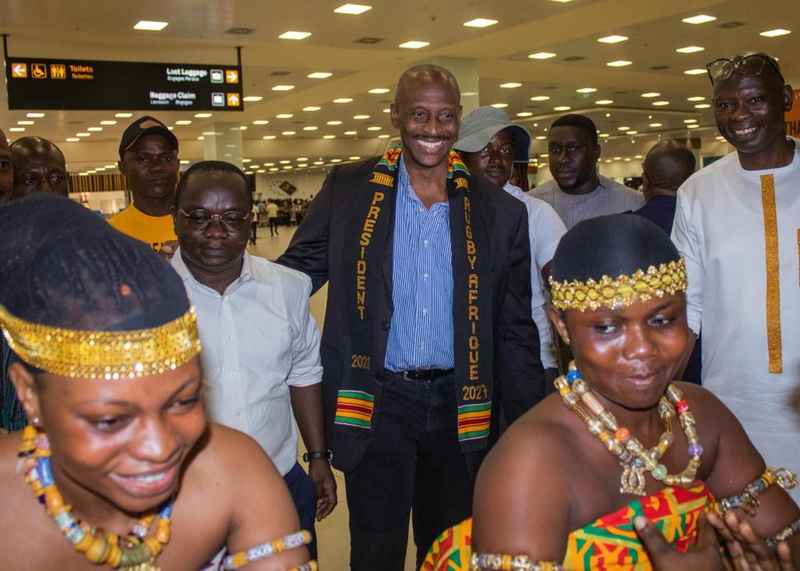 Herbert Mensah receives rousing welcome after Rugby Africa Election win