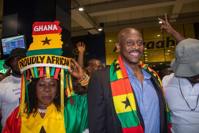 Photos: Newly-elected Rugby Africa President Herbert Mensah returns home