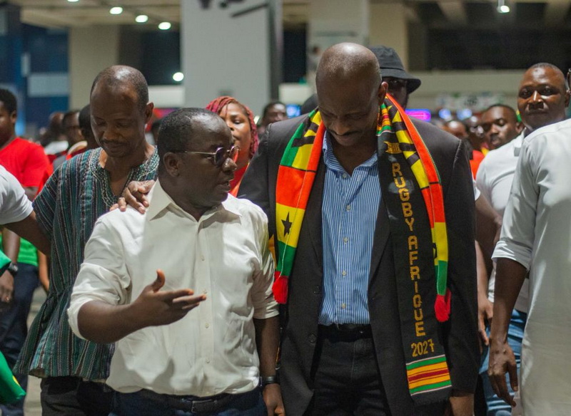 Photos: Newly-elected Rugby Africa President Herbert Mensah returns home