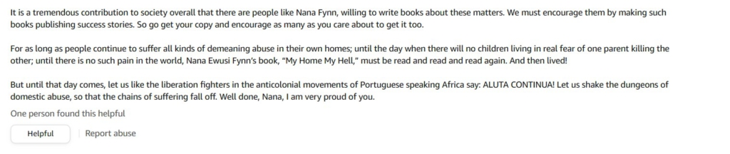 Rave reviews greet Nana Fynn’s book “My Home, My Hell: Should I stay or should I go?”