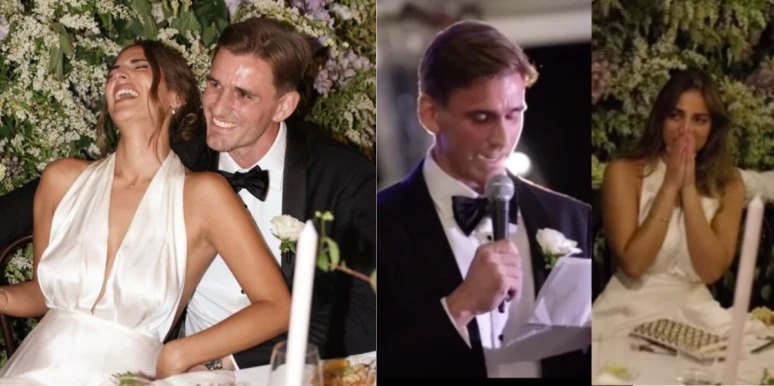 Groom makes bride cry during wedding speech by explaining what ‘I love you more’ actually means