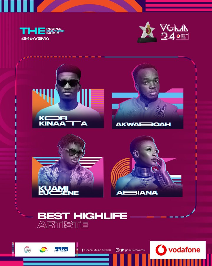 Nominees for 2023 Vodafone Ghana Music Awards