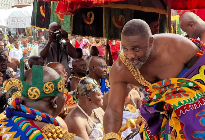 'I was told to change from jeans into kente cloth' - Idris Elba talks about meeting Asantehene