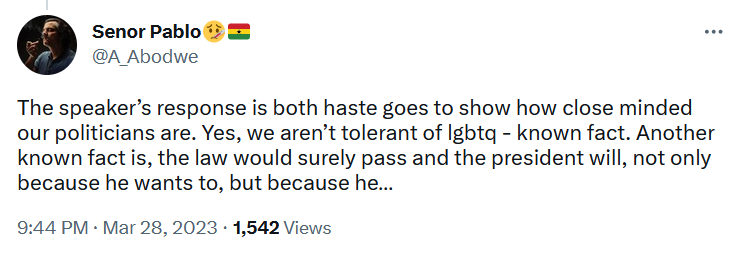 Social media reacts to Bagbin's rant on Kamala Harris and Akufo-Addo's LGBTQ+ comments