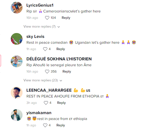 Social media users react to TikToker Ahoufe's death Social media users react to TikToker Ahoufe's death