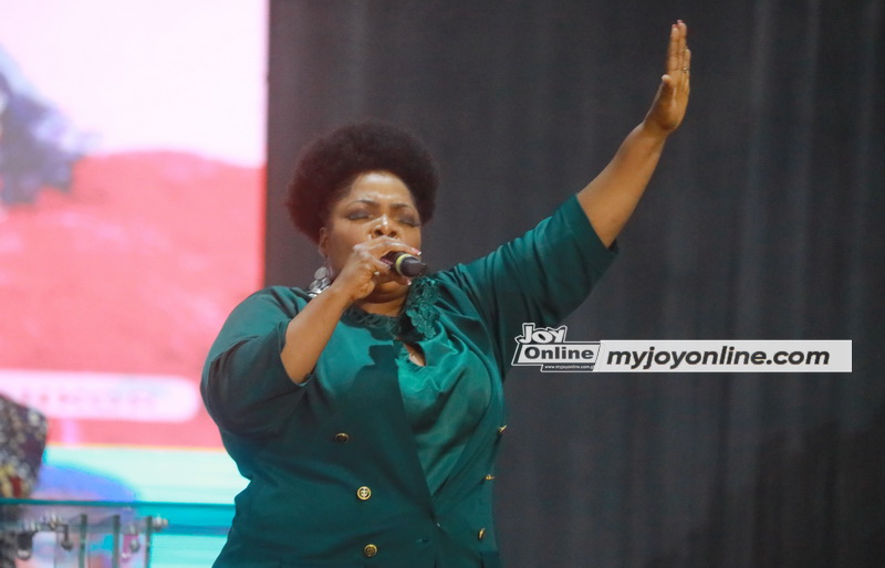Celestine Donkor ministers at Joy Corporate Worship 2023 2 24
