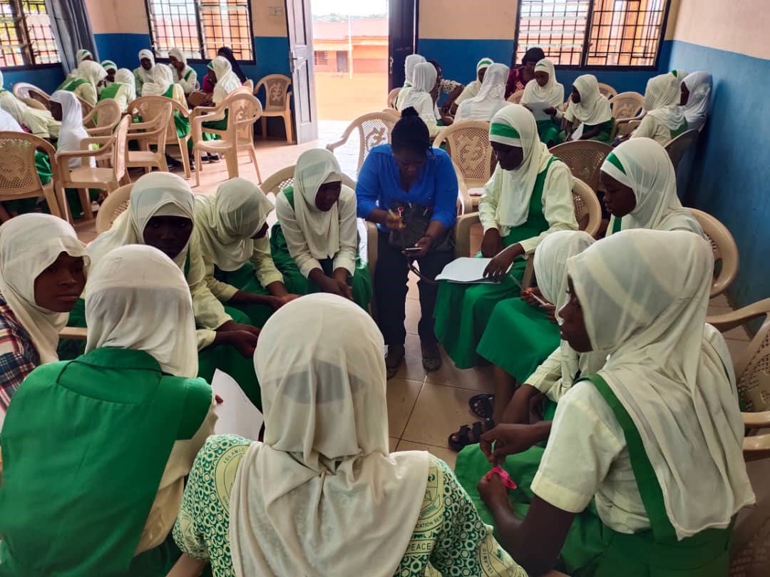 StanChart trains 70 girls from 5 Islamic schools in producing reusable  sanitary pads - MyJoyOnline