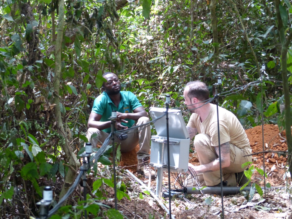 Modern equipment installed to help measure carbon flux dynamics within Bia Tano Forest Reserve