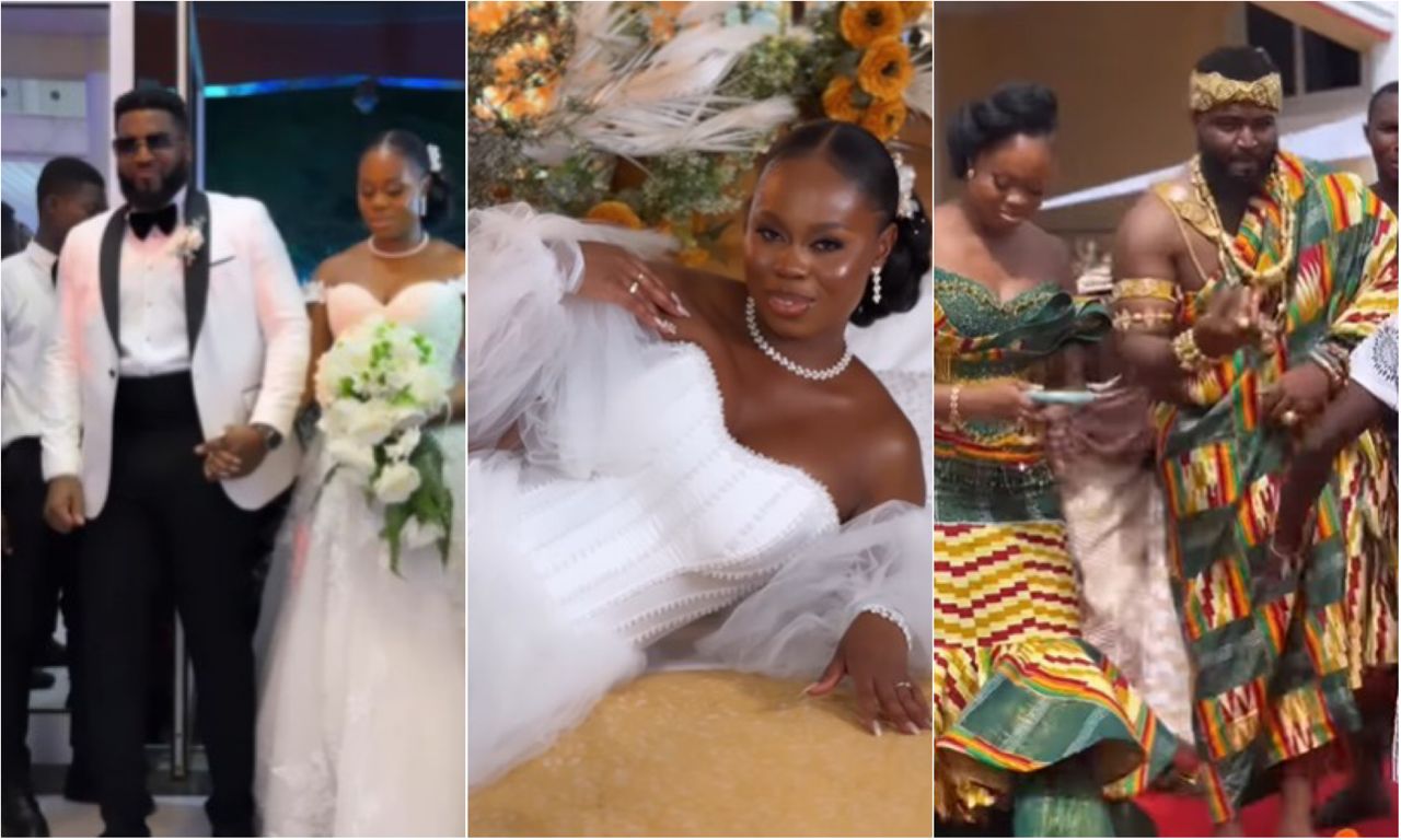 The Ghanaian princess who wore 2 corseted kente and 2 glittering lace gowns for her royal wedding 2 WhatsApp Image 2023 04 04 at 09.53.40