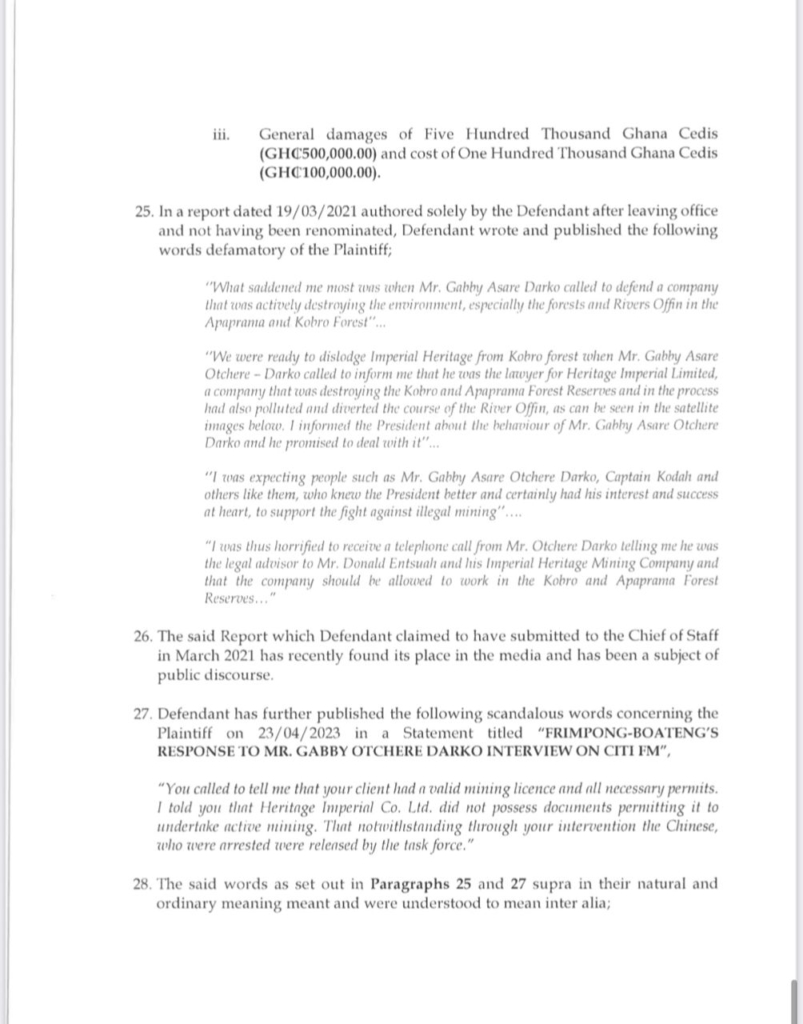 Gabby Otchere-Darko sues Prof Frimpong-Boateng for GHȼ10m over galamsey report Gabby Otchere-Darko sues Prof Frimpong-Boateng for GHȼ10m over galamsey report
