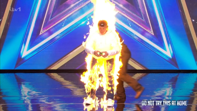 Judges and audience stunned as man sets himself on fire during British Got Talent audition