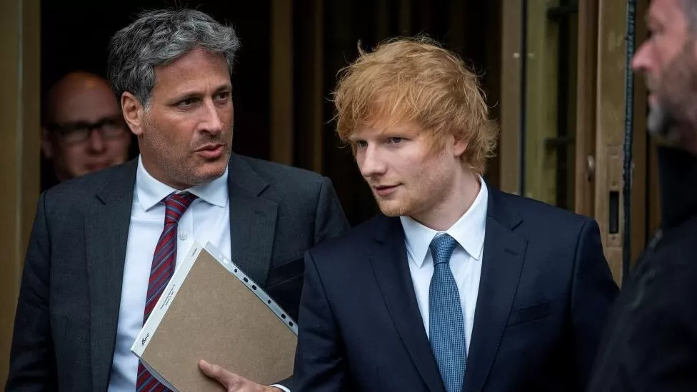 Ed Sheeran sings and plays guitar at copyright trial in New York