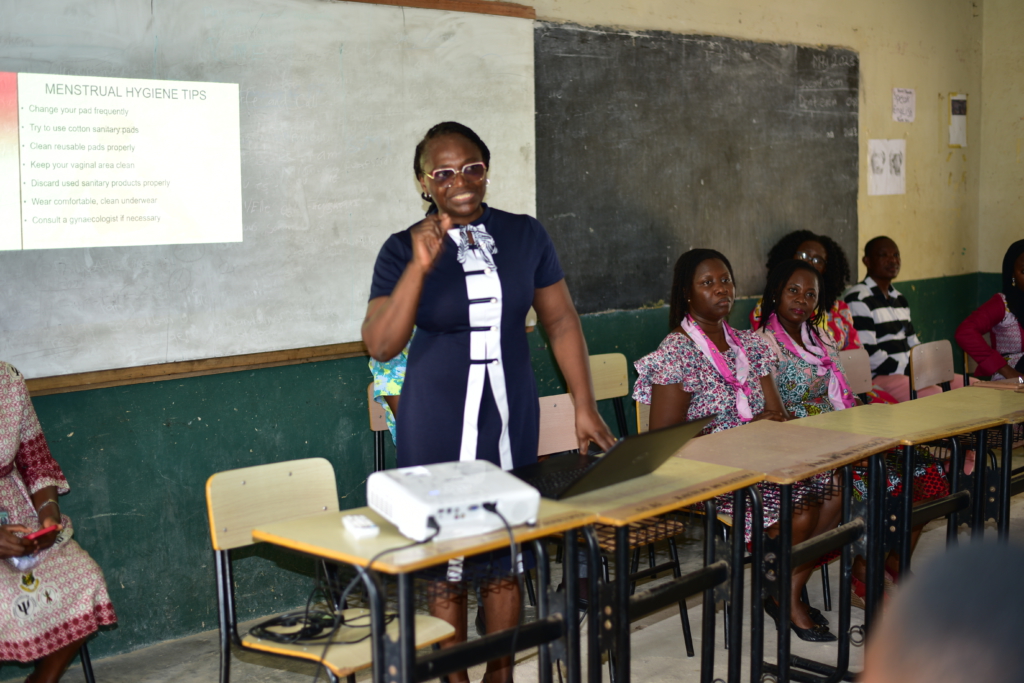 Ayeduase Basic school girls receive free sanitary pads from WiSTEMGH, KNUST Counselling Centre