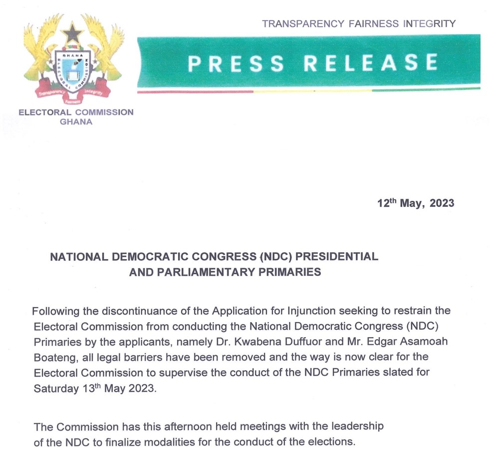 All legal barriers cleared for NDC presidential and parliamentary primaries – Jean Mensa All legal barriers cleared for NDC presidential and parliamentary primaries – Jean Mensa
