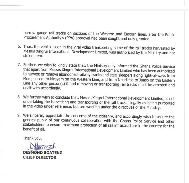 Ministry of Railways Development denies theft of rail tracks and steel sleepers Ministry of Railways Development denies theft of rail tracks and steel sleepers
