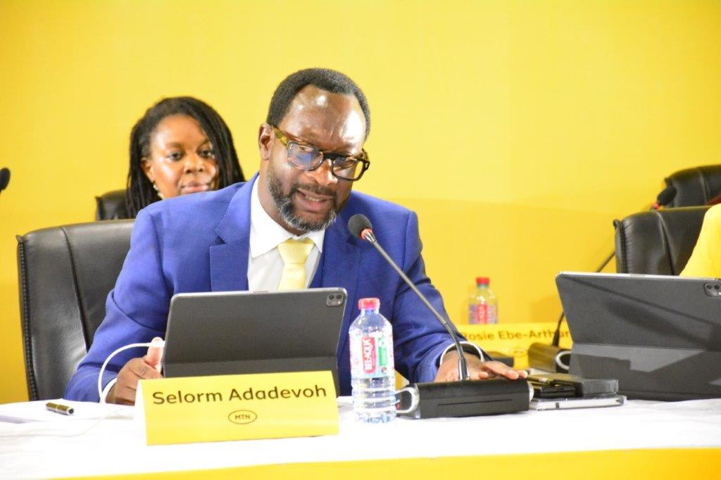 Selorm Adadevoh CEO of MTN Ghana responding to questions at the AGM 1