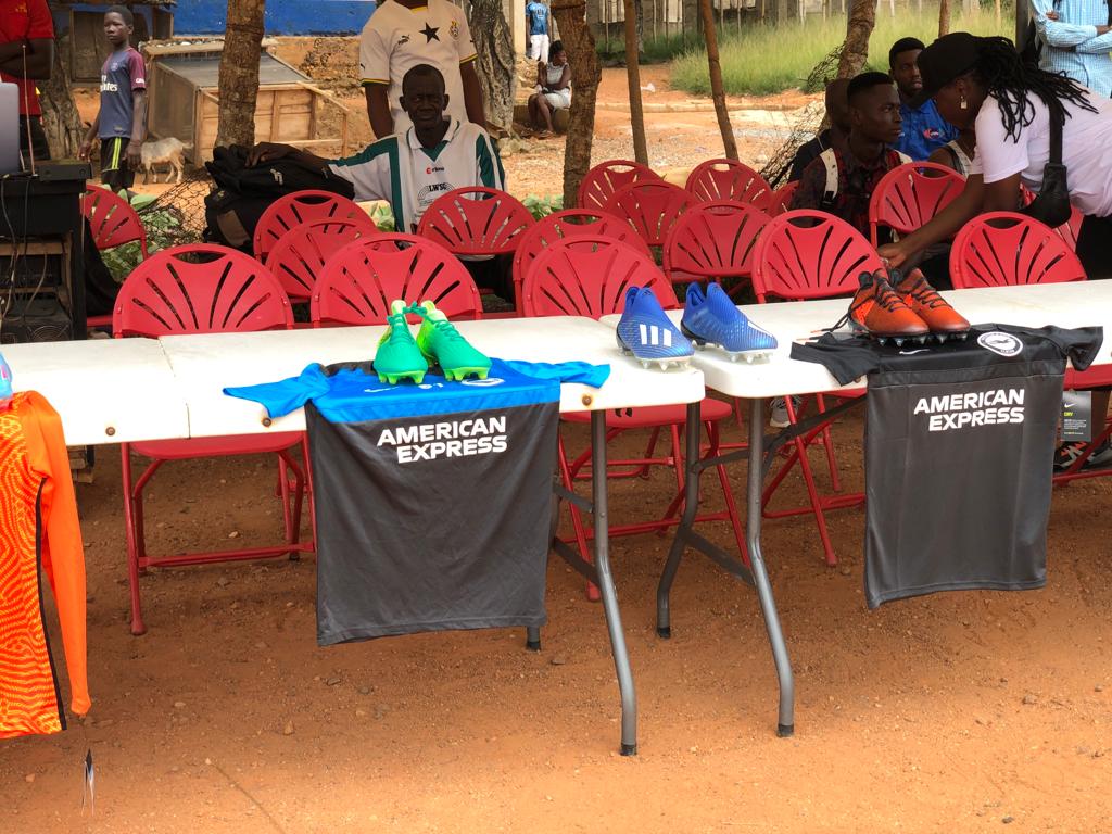 Tariq Lamptey Foundation donates football kits and equipment to two schools in Asamankese