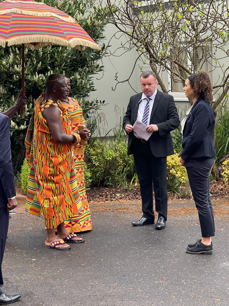 PHOtOS Il Asantehene, Otumfuo Osei Tutu Il and Wife, Lady Julia on arrival  at the United Kingdom, have been received by King Charles Ill…