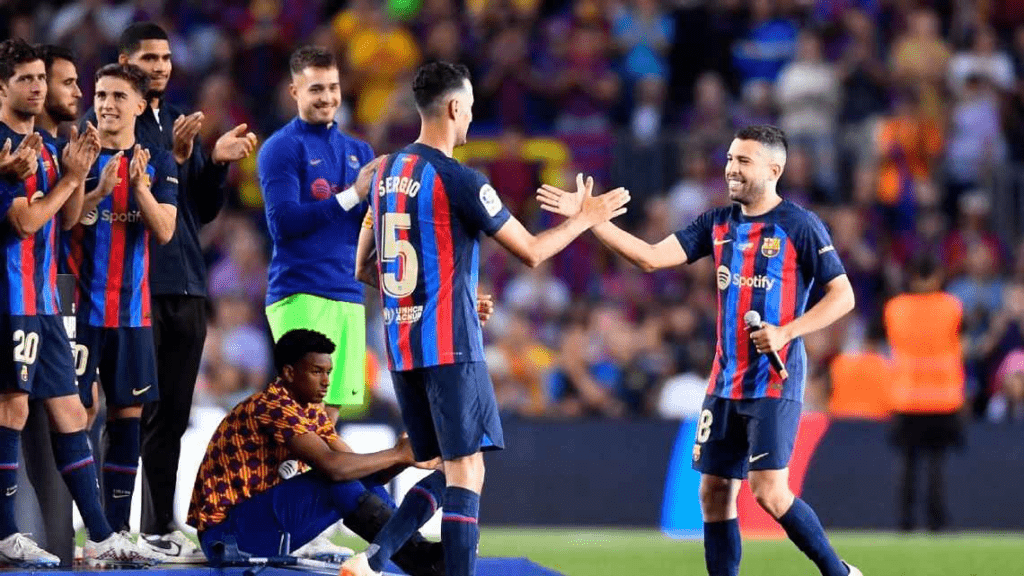 Barca legends Alba, Busquets bid emotional farewell to Camp Nou