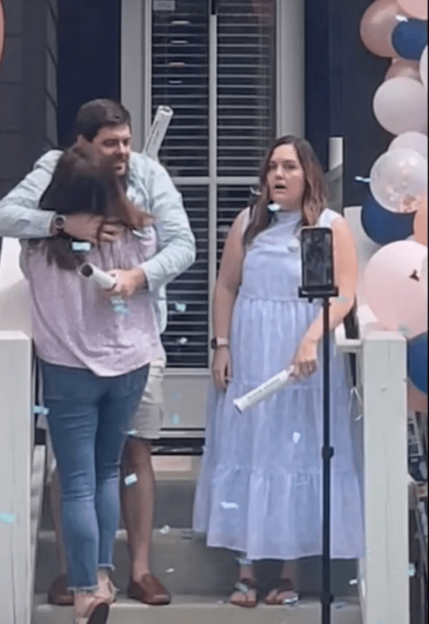 Mother-in-law interrupts gender reveal to hug son before he can congratulate his pregnant wife
