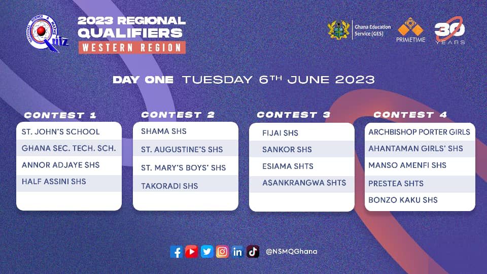 NSMQ 2023: 34 schools battle it out for Regional Qualifiers in Western Region