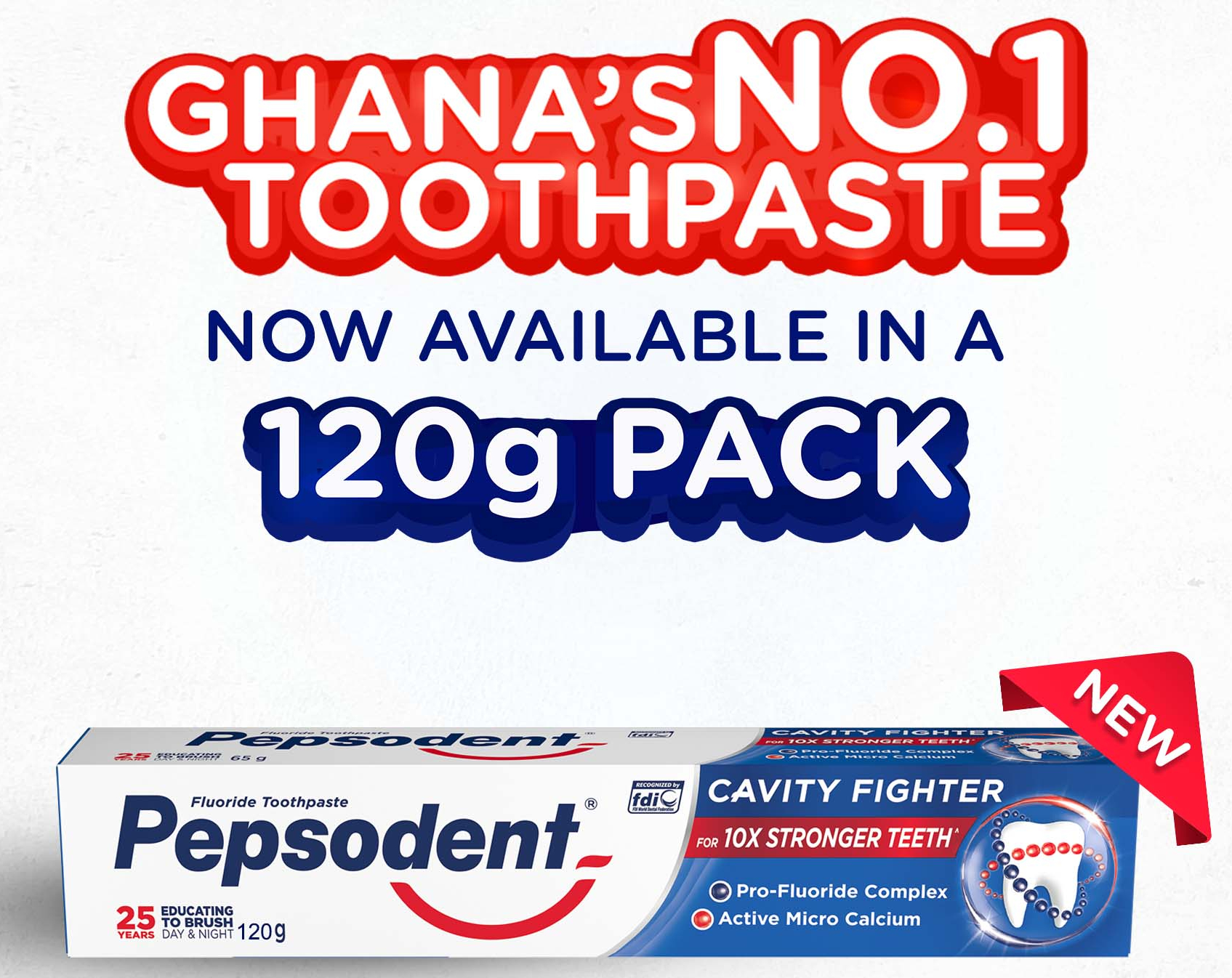 Pepsodent toothpaste is now available in a new 120gram pack