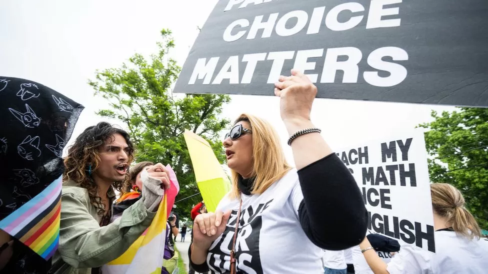 Parents clash in Pride protest at US primary school