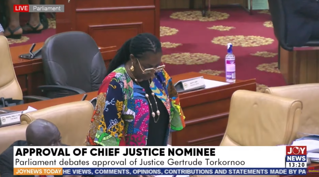 Parliament approves Gertrude Torkornoo's nomination as Chief Justice