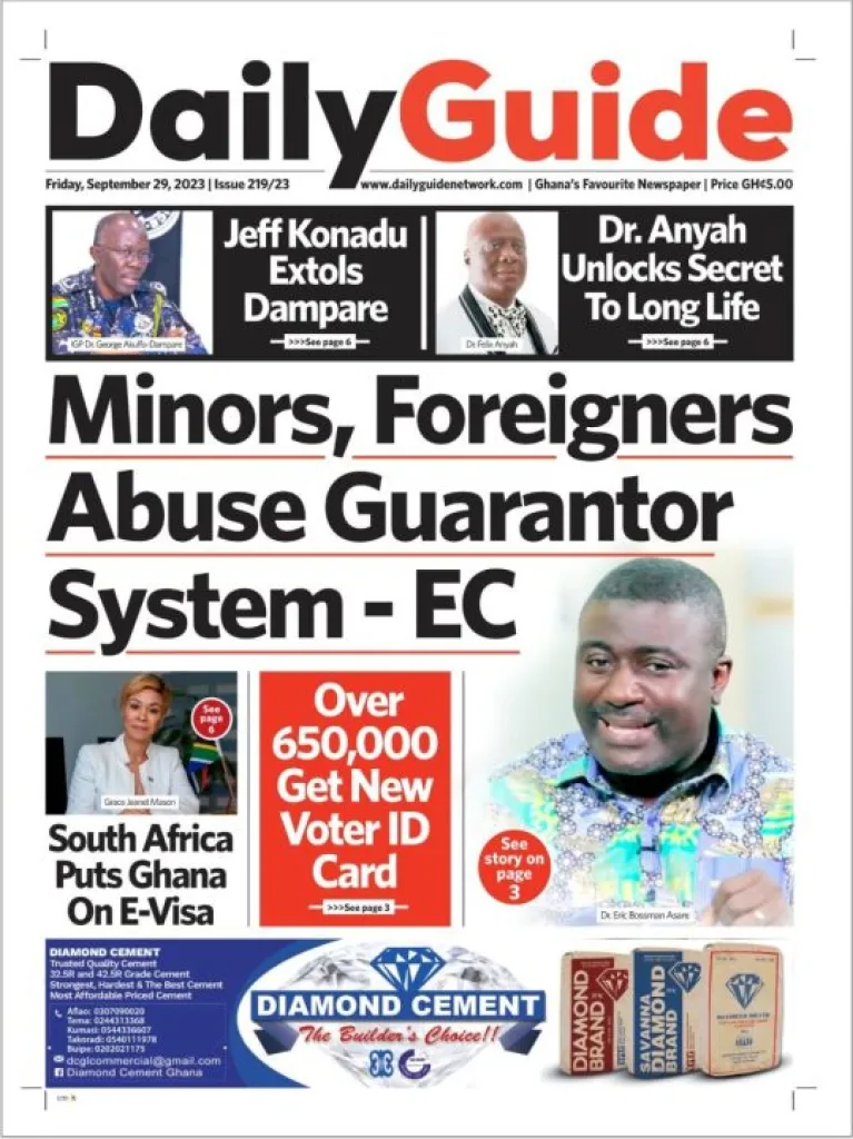 Today’s front pages: Friday, September 29, 2023 4 Daily Guide