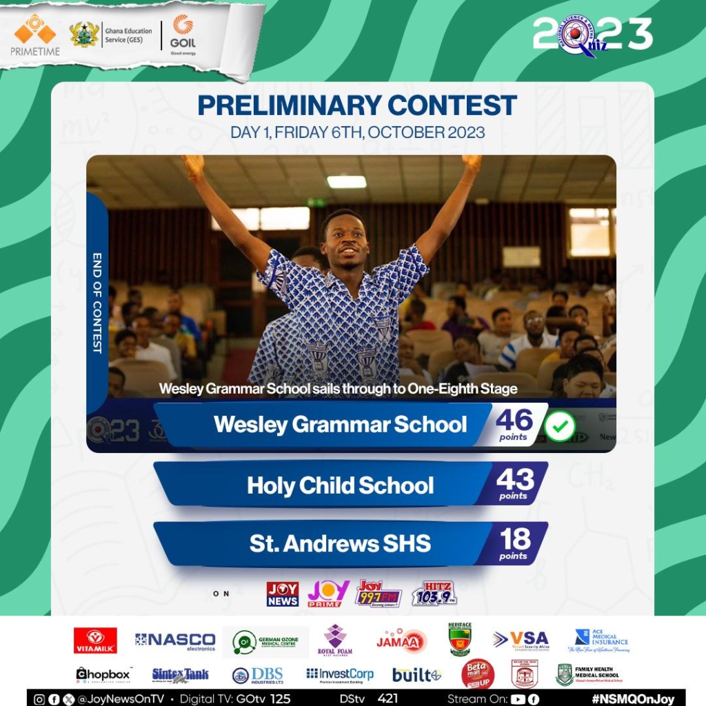 NSMQ23: Wesley Grammar SHS beats HOLICO, St. Andrew’s SHS to qualify for one-eighth stage