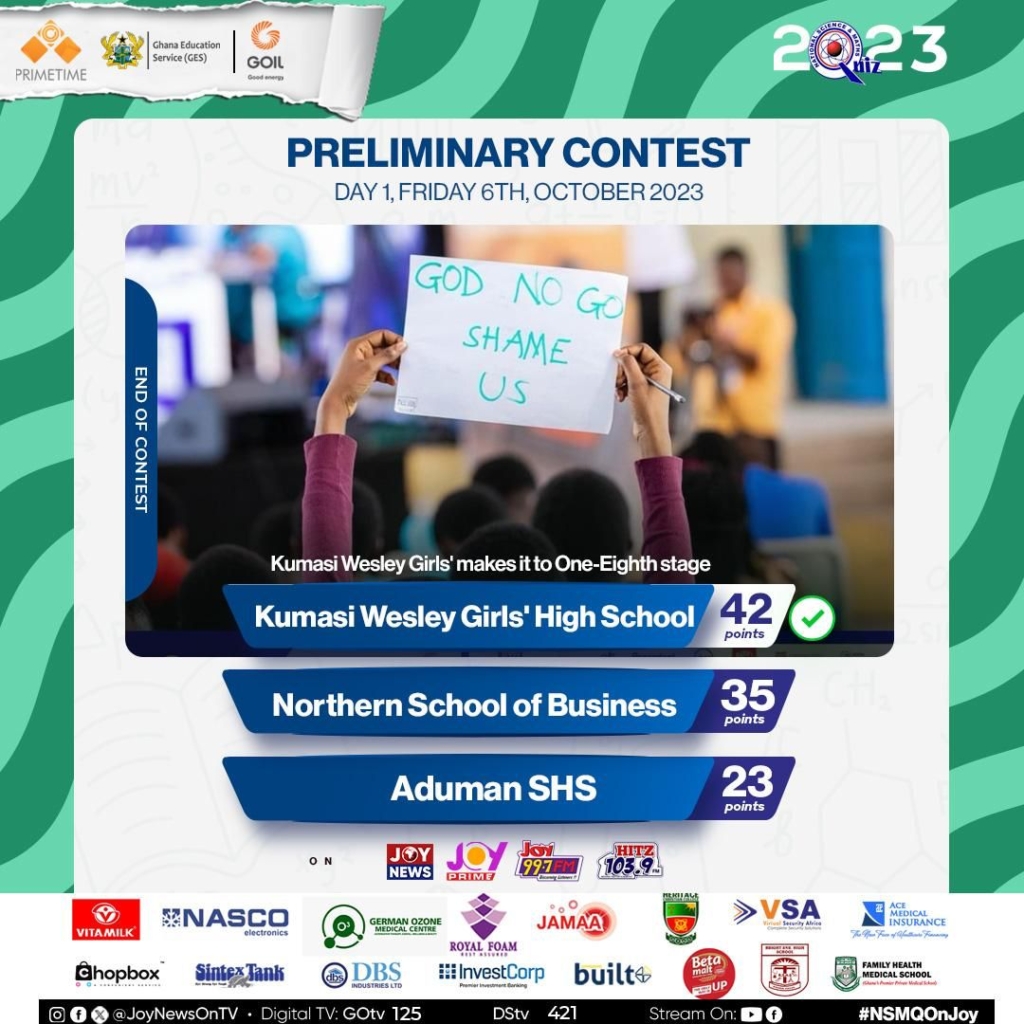 NSMQ23: Kumasi Wesley Girls get their wits on for one-eighth stage