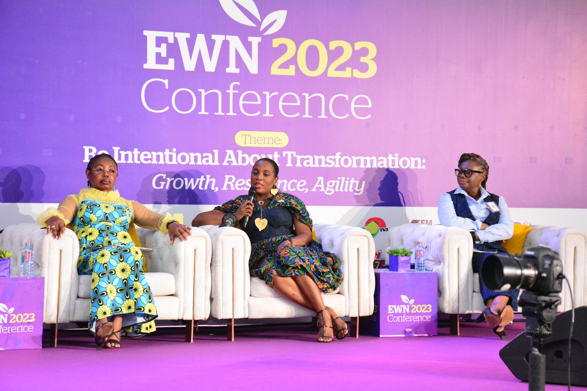 Antoinette Kwofie Chief Finance Officer Middle speaking at the Executive Womens Network EWN Conference
