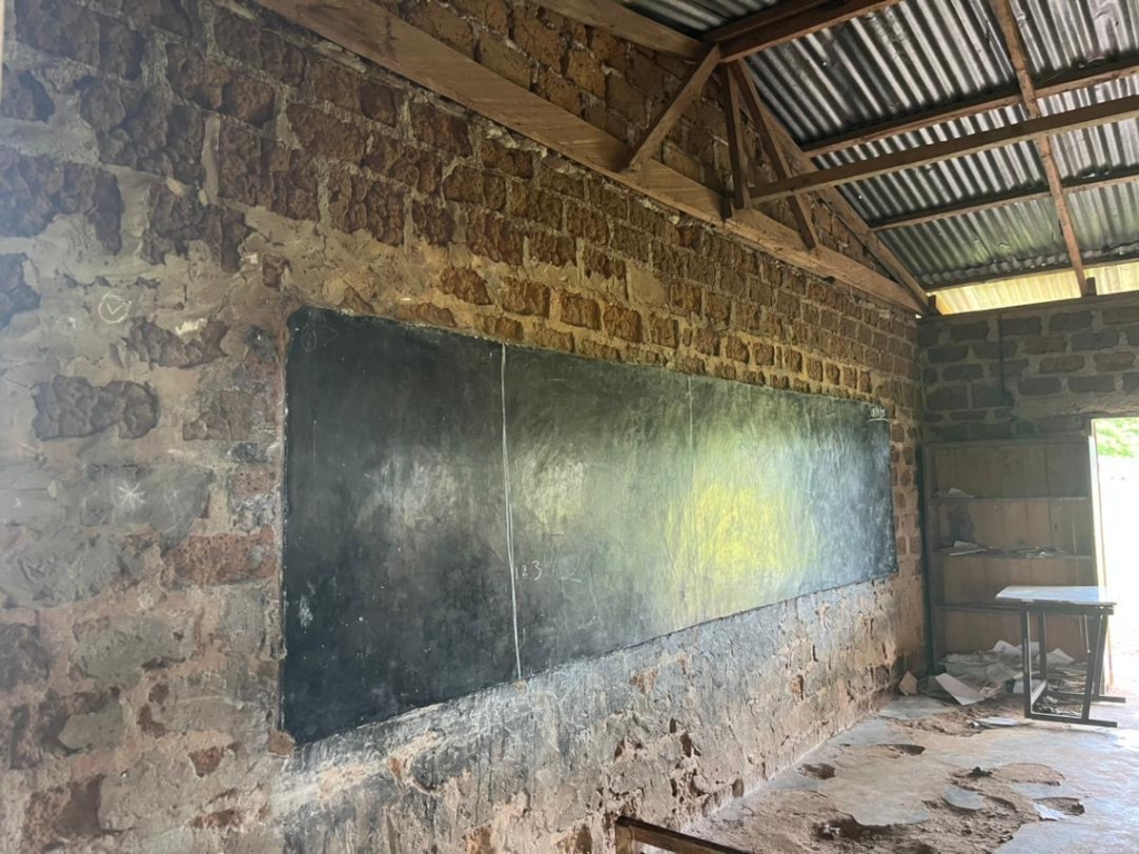 National Service Personnel at CalBank invest allowances in refurbishment of classroom block for Ankaase JHS 2 IMG 0752